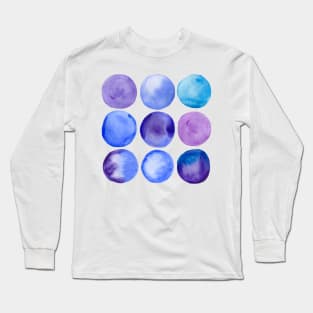 Watercolour blue dots Long Sleeve T-Shirt